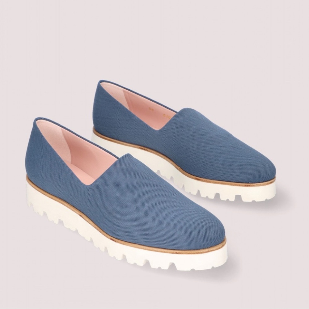 Pretty Ballerina Loafers Charlize Gray and Blue Size 7